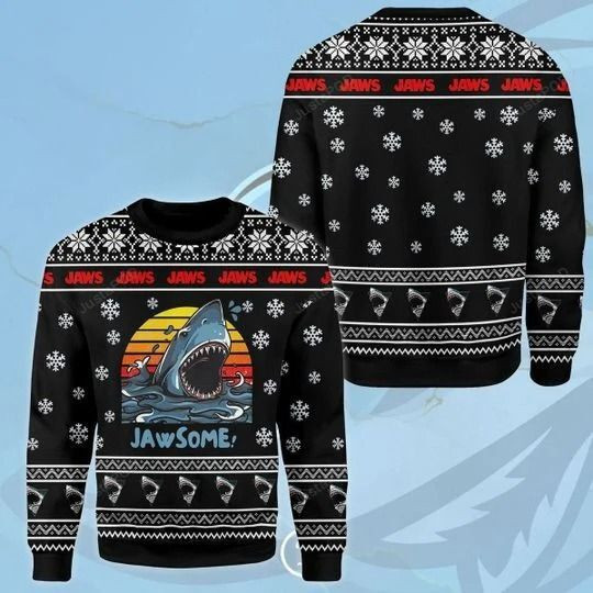 Jawsome Shark For Shark Lovers Ugly Christmas Sweater,