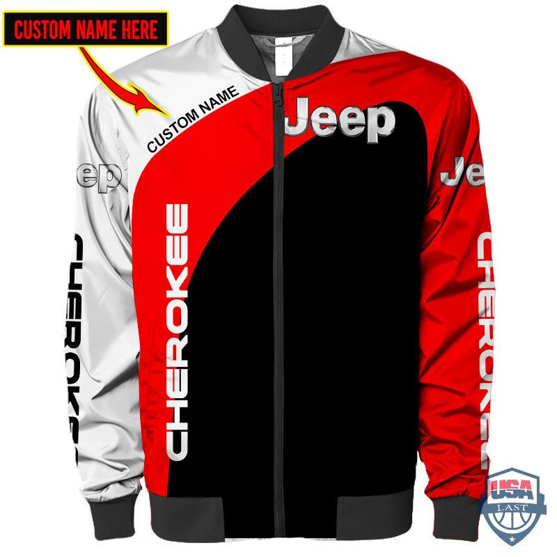 Jeep Cherokee Personalized Bomber Jacket | Automotive Jacket for Men & Women | Car Fan Gift