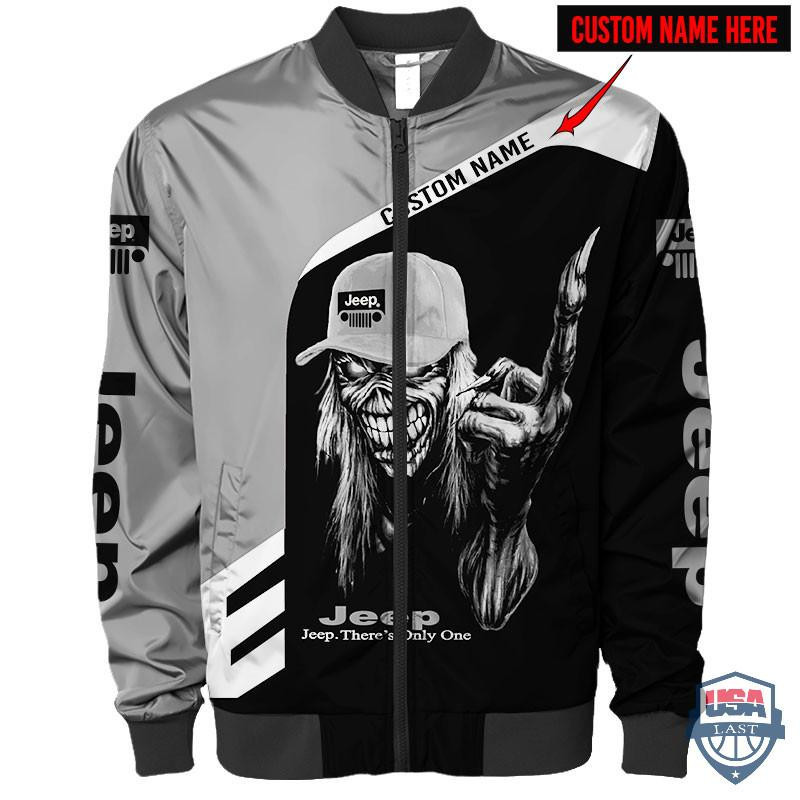 Jeep Grim Reaper Personalized Bomber Jacket | Automotive Jacket for Men & Women | Car Fan Gift