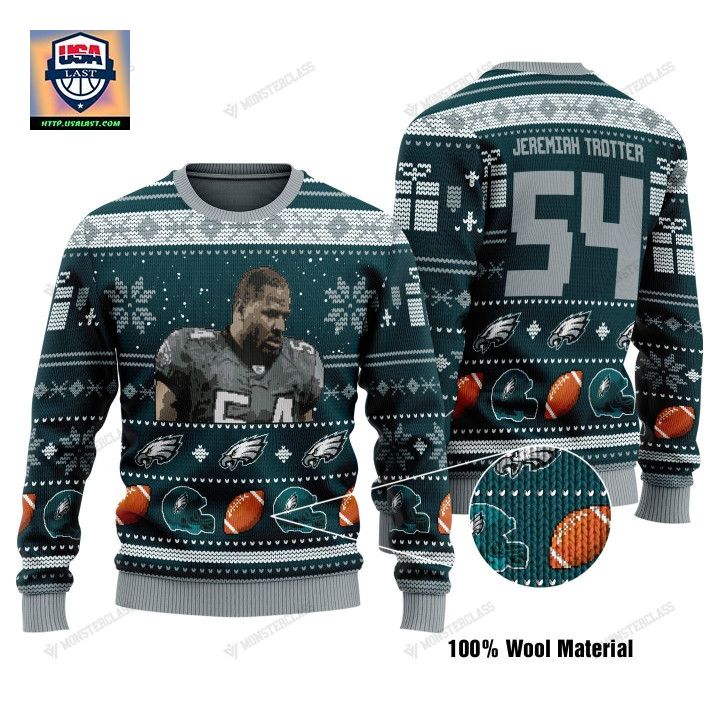 Jeremiah Trotter 54 Philadelphia Eagles Nfl Christmas Sweater