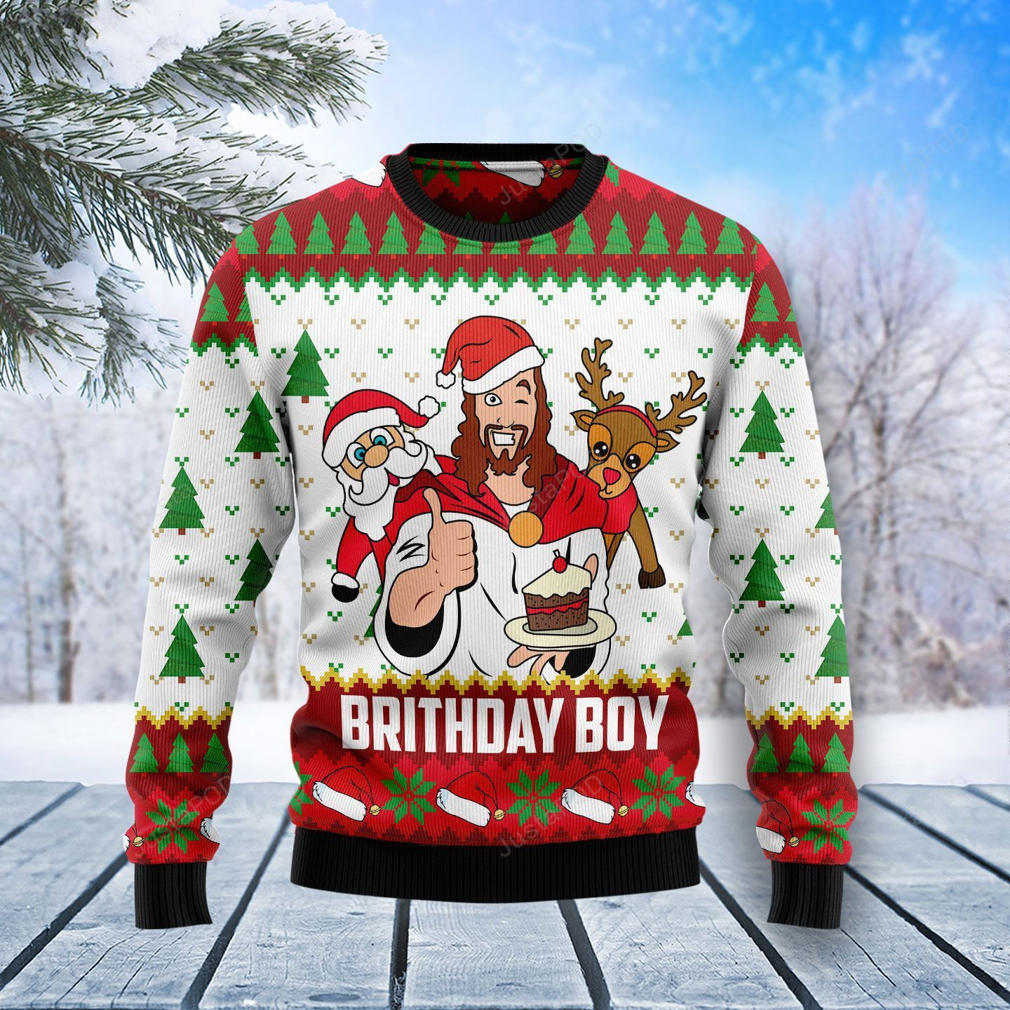 Jesus Birthday Boy Christmas Ugly Christmas Sweater, Perfect Holiday Gift