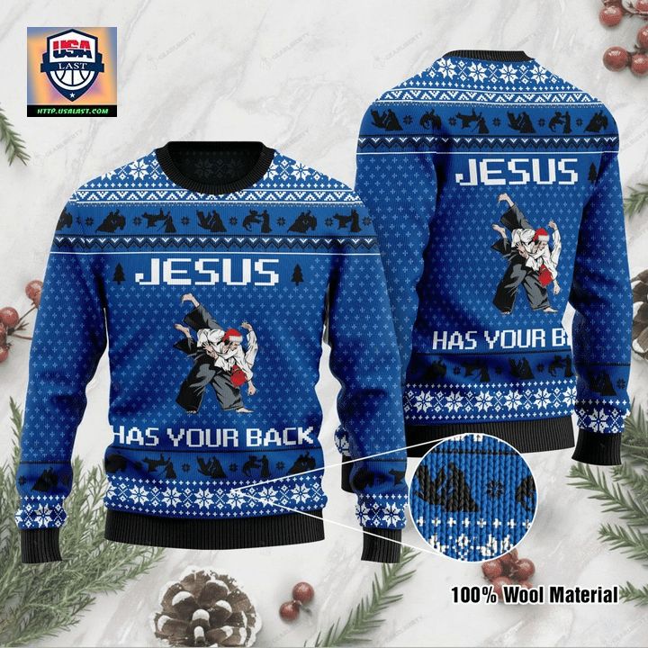Jesus Has Your Back Ugly Christmas Sweater