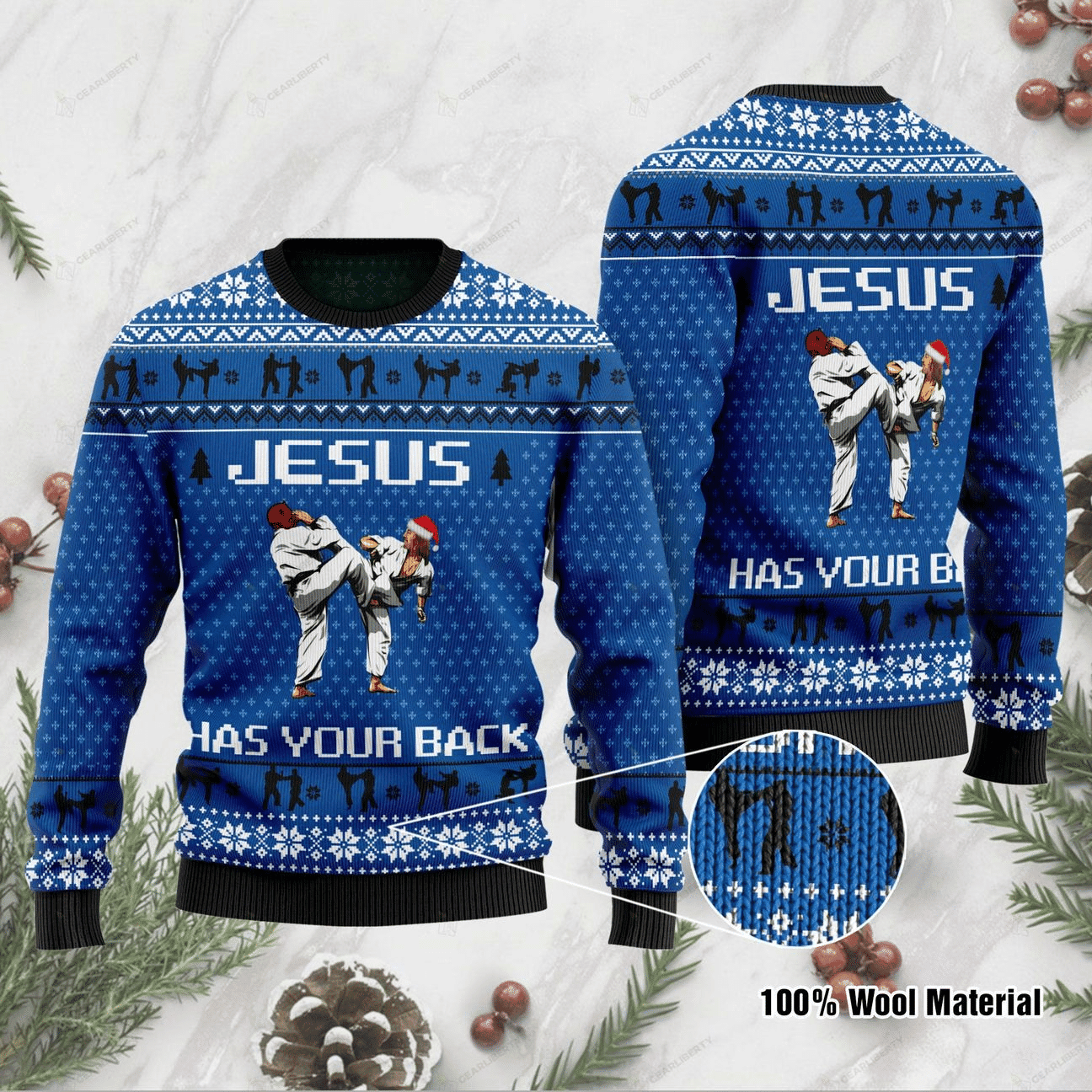 Jesus Has Your Back Ugly Christmas Sweater, Perfect Holiday Gift