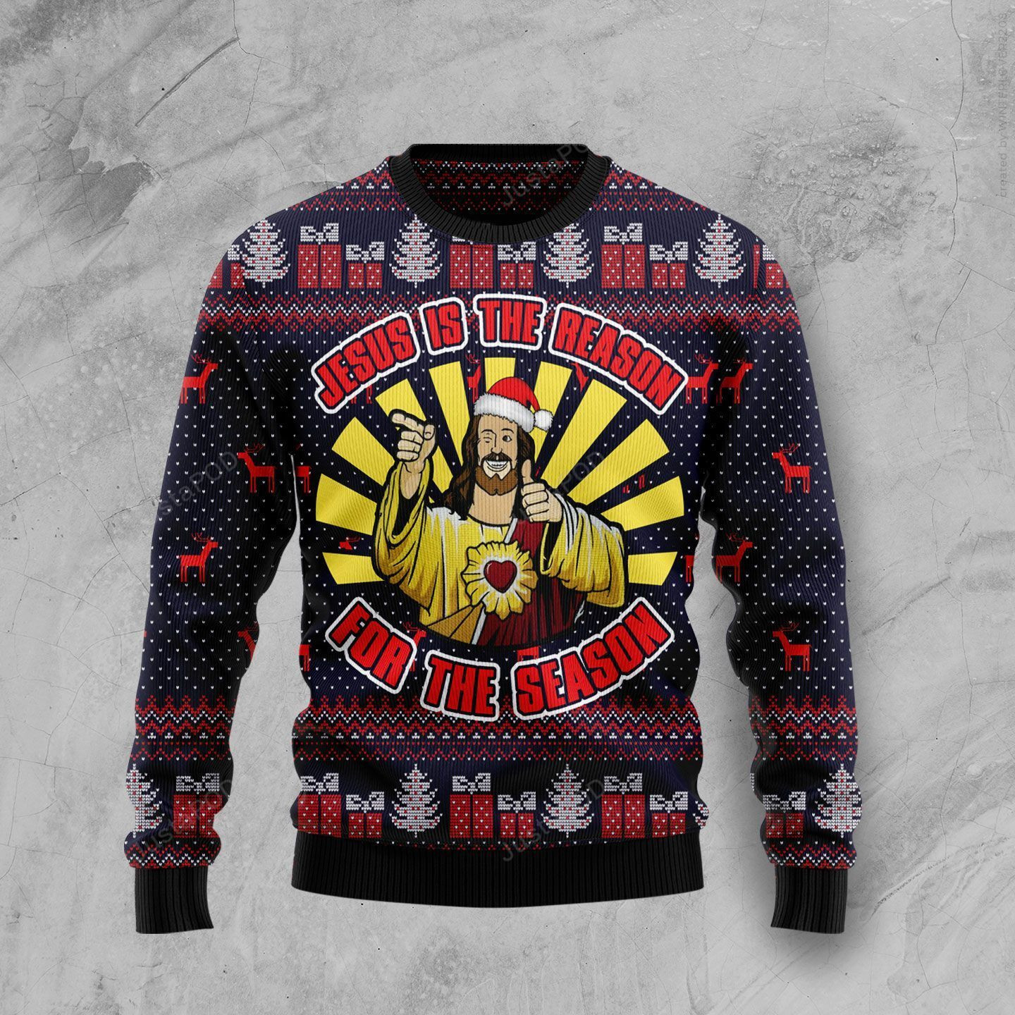 Jesus Is The Reason For The Season Christmas Ugly Christmas Sweater, Perfect Holiday Gift