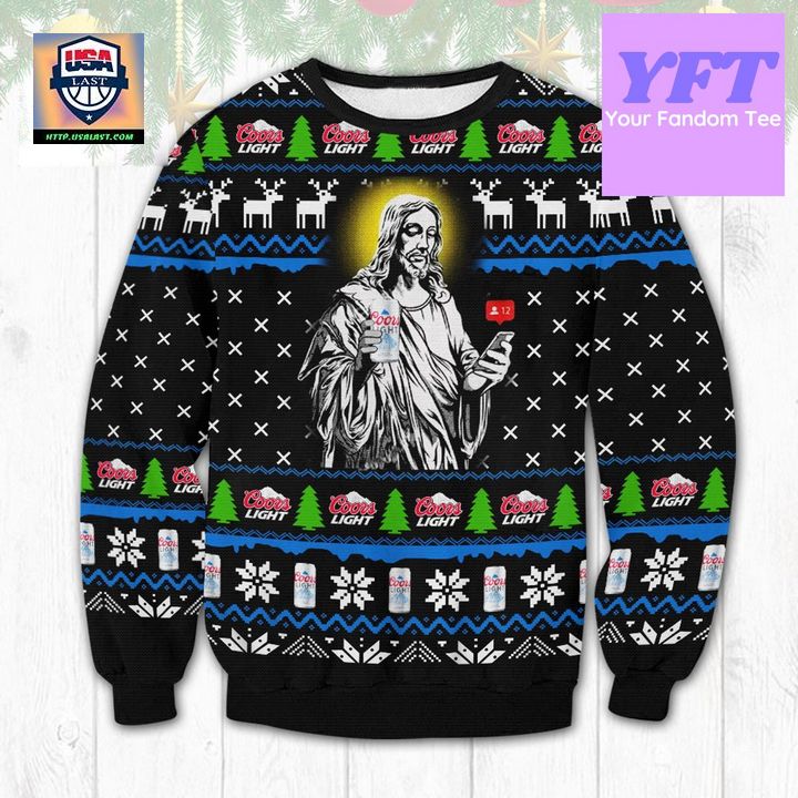 Jesus Love Coors Light Beer Lover Xmas 3d Ugly Christmas Sweater