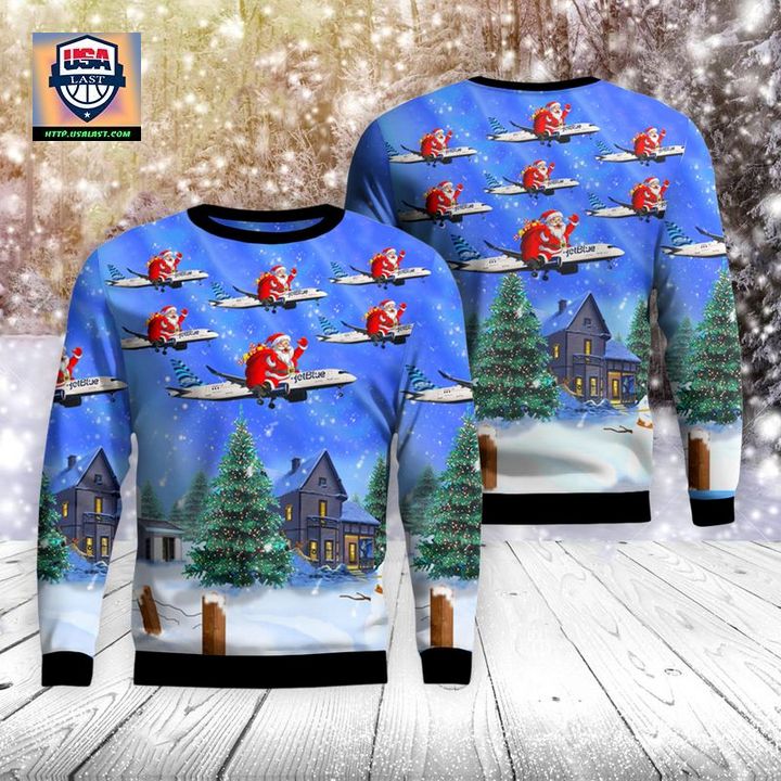 JetBlue Airbus A220-300 Christmas Sweater 3D