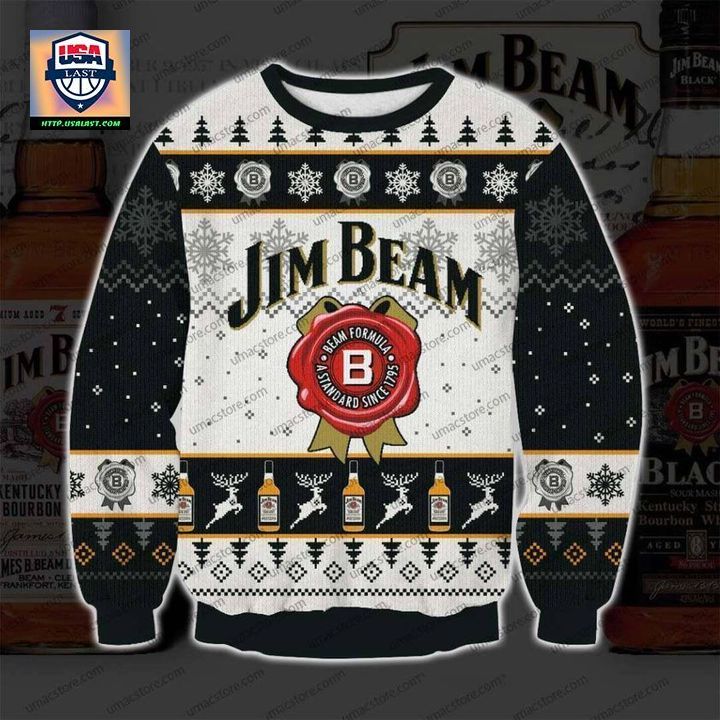 Jim Beam American Bourbon Whiskey Ugly Christmas Sweater