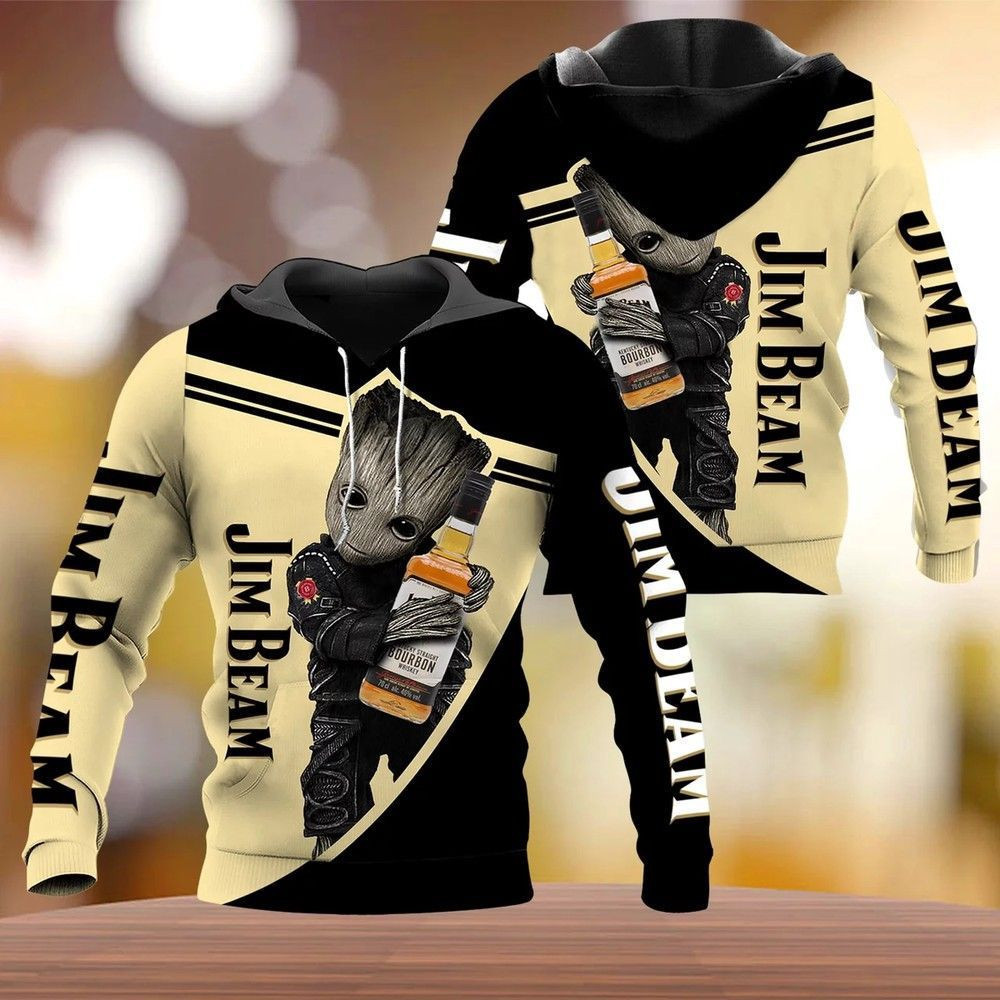 Jim Beam Bourbon Whiskey 3D All Over Print Hoodie & Zip Hoodie