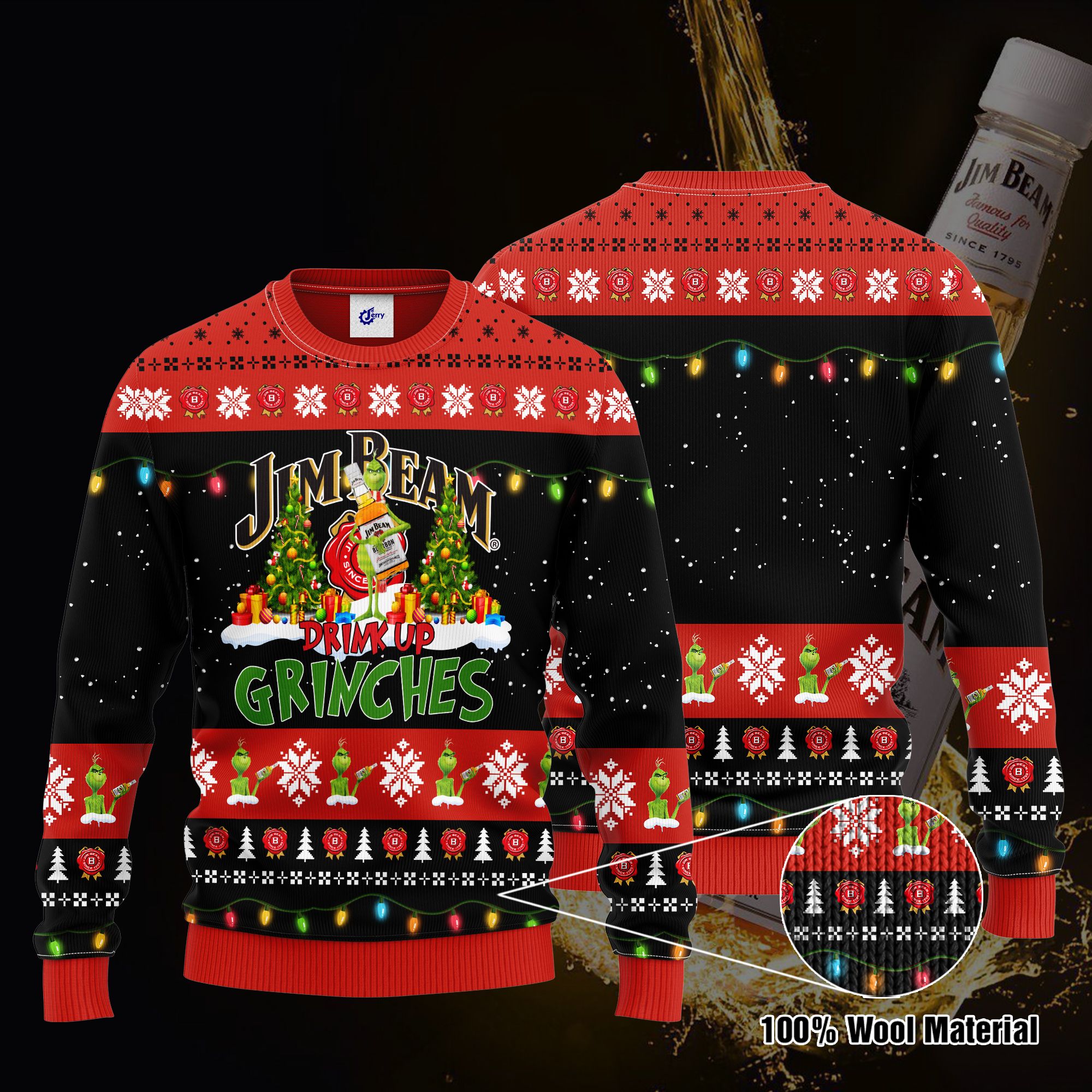 Jim Beam Drink Up Grinches Ugly Christmas Sweater, Hoodie, Zip Hoodie, Bomber Jacket