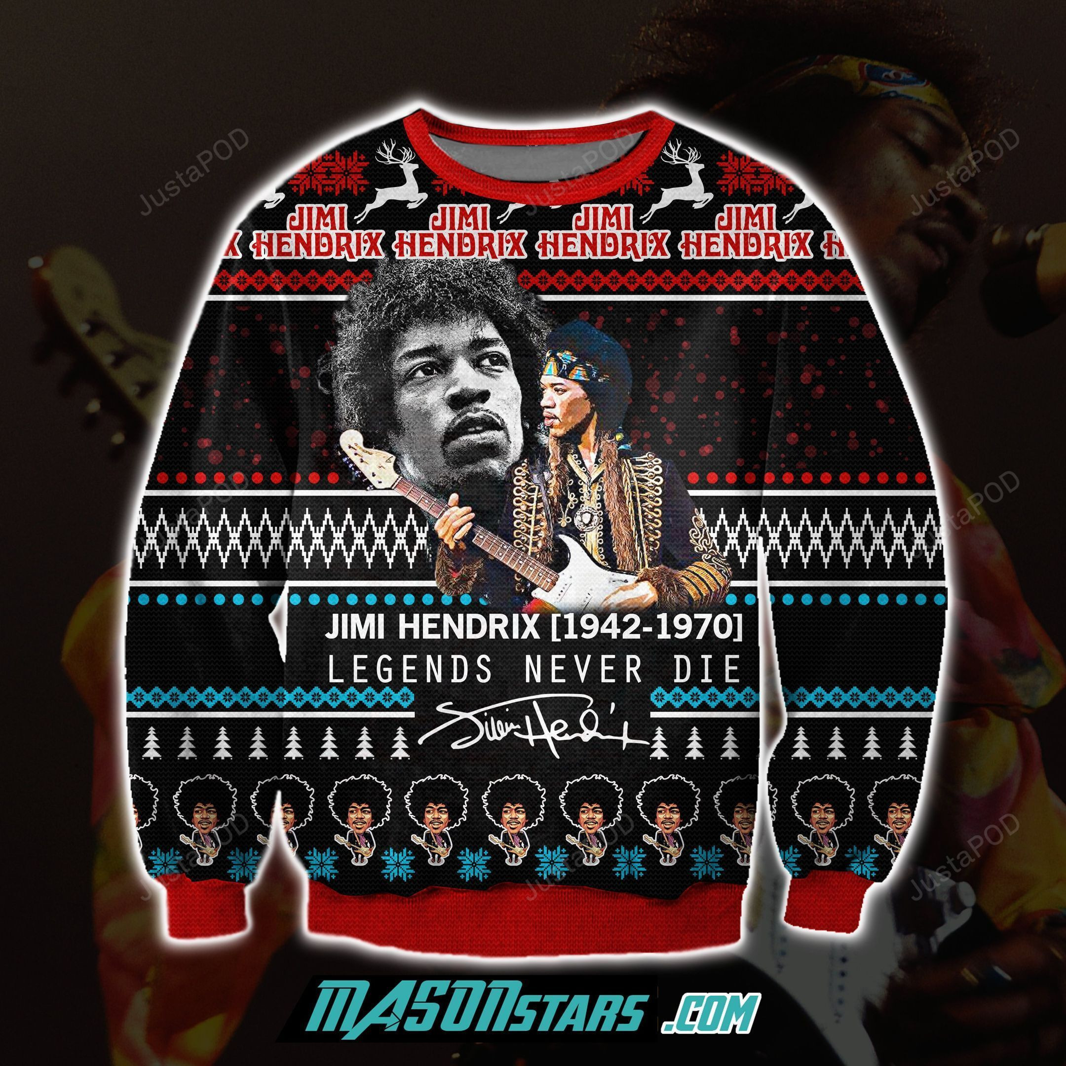 Jimi Hendrix Ugly Christmas Sweater, Perfect Holiday Gift