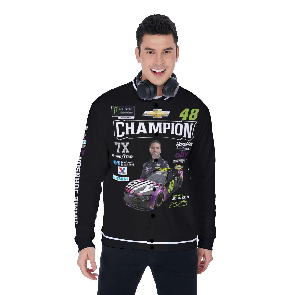 Jimmie Johnson 7x Champion Chevrolet Baseball Jacket for Men & Women | Racing Team Fan Gift