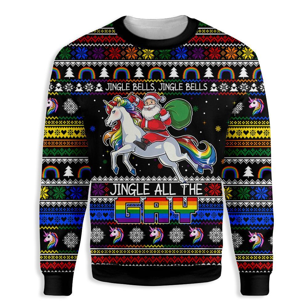 Jingle All The Gay Ugly Christmas Sweater, Perfect Holiday Gift