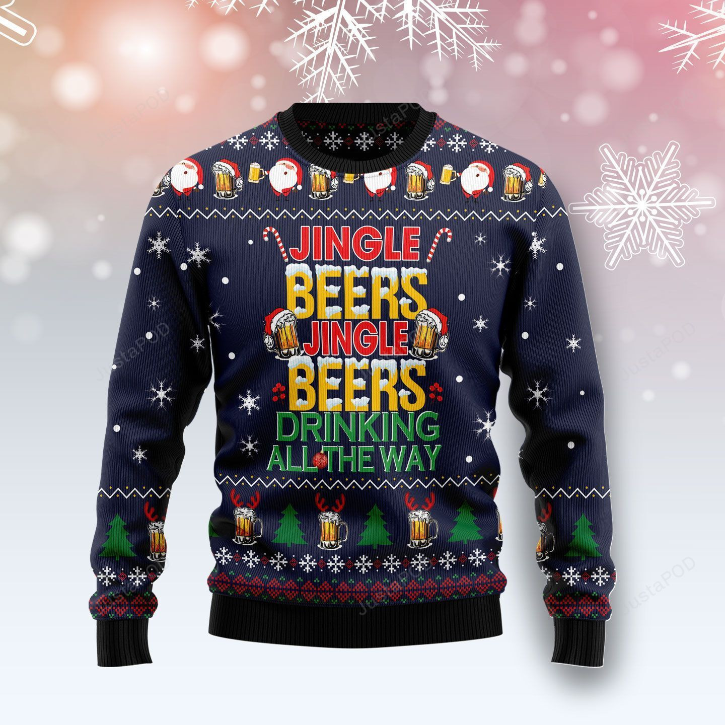 Jingle Beers Drinking All The Ways Christmas Ugly Christmas Sweater, Perfect Holiday Gift