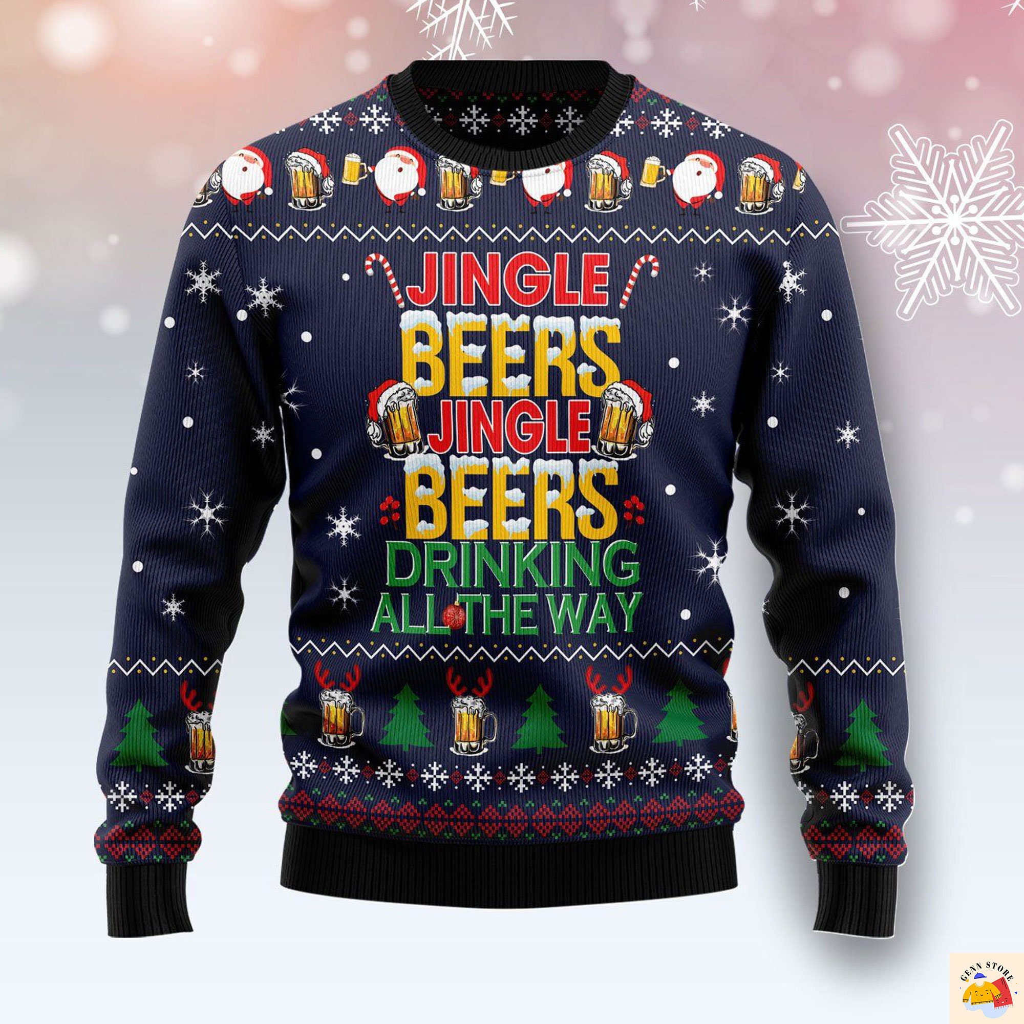 Jingle Beers Jingle Beers Drinking All The Way Christmas Ugly Sweater, Christmas Sweater, Christmas Sweater, Xmas Sweater