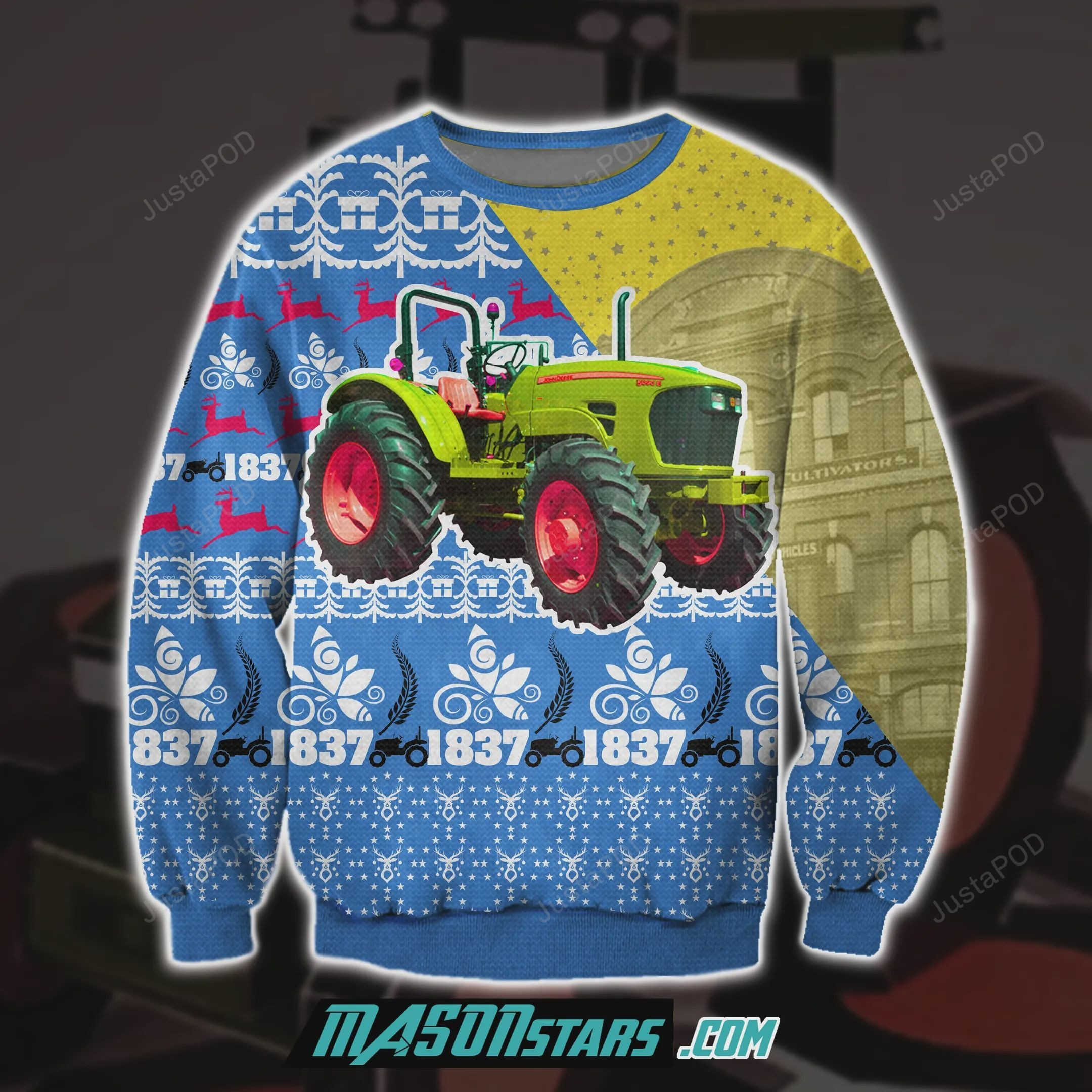 John Deere 3D Print Ugly Christmas Sweater, Perfect Holiday Gift