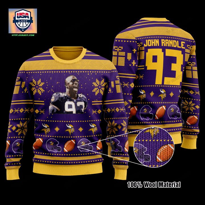 John Randle 93 Minnesota Vikings Nfl Christmas Sweater