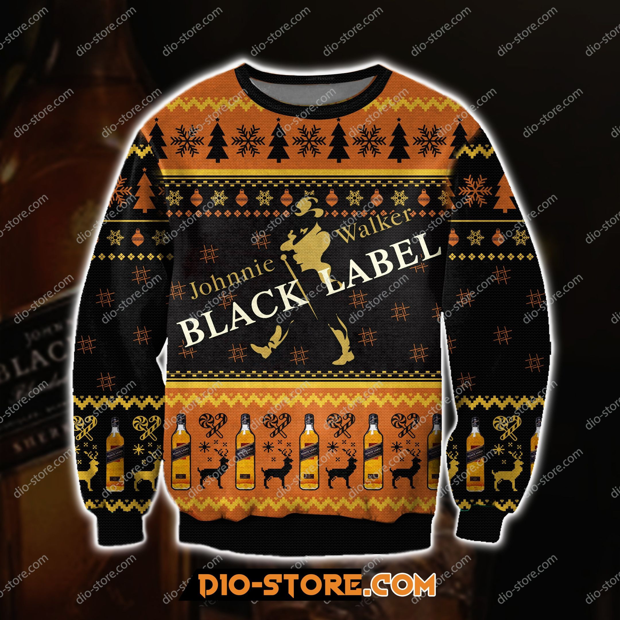 Johnnie Walker Black Label For Unisex Ugly Christmas Sweater,