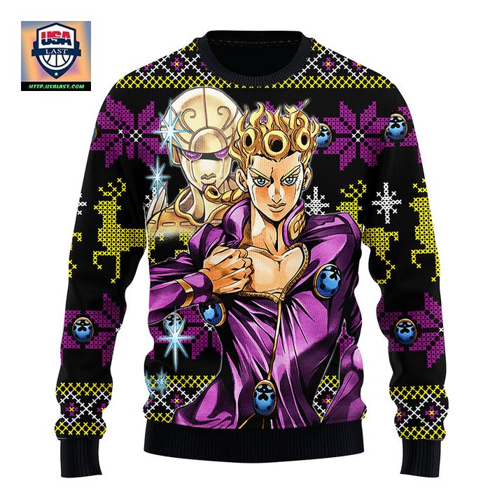 Jojo Giorno Ugly Christmas Sweater Anime Xmas Gift
