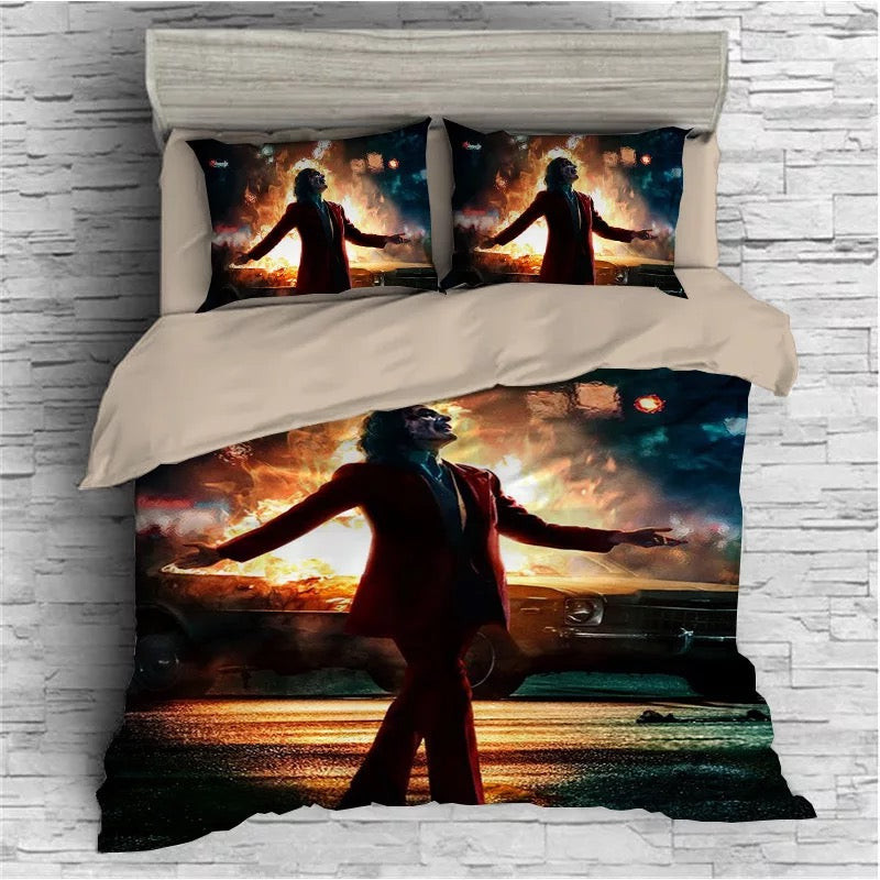 Joker Arthur Fleck Clown Duvet Cover Quilt Cover Pillowcase Bedding Set Bed Linen Home Bedroom Decor