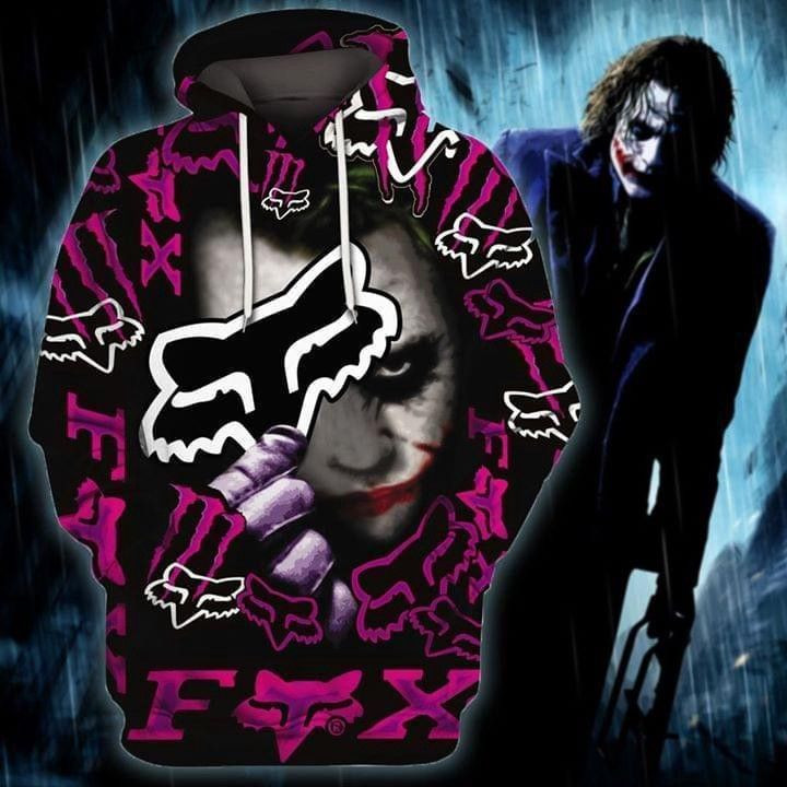 Joker Holds Fox Racing Logo 3D All Over Print Hoodie & Zip Hoodie