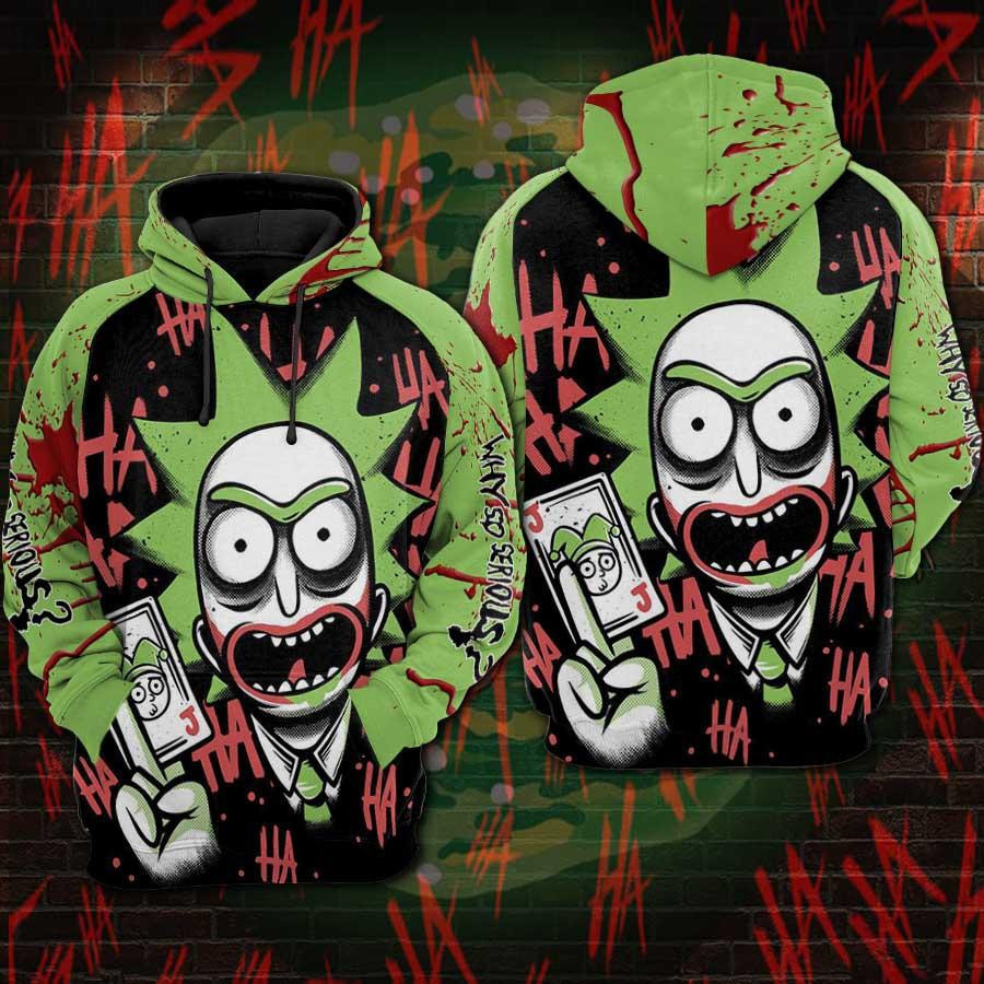 Joker R&M Mashup 3D All Over Print Hoodie & Zip Hoodie
