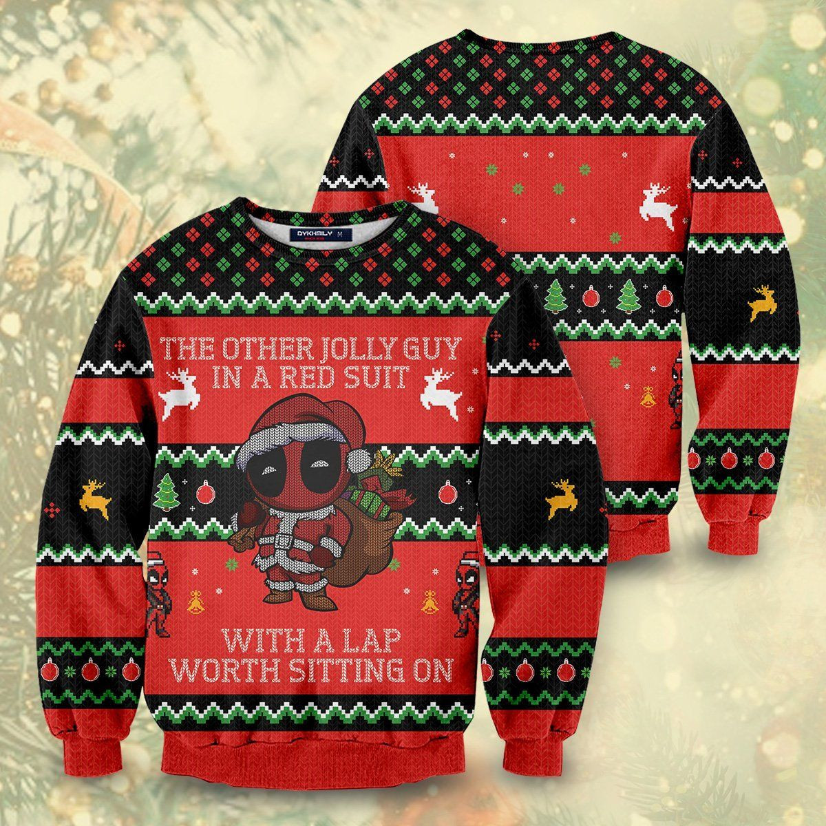 Jolly Guy In Red Ugly Christmas Sweater