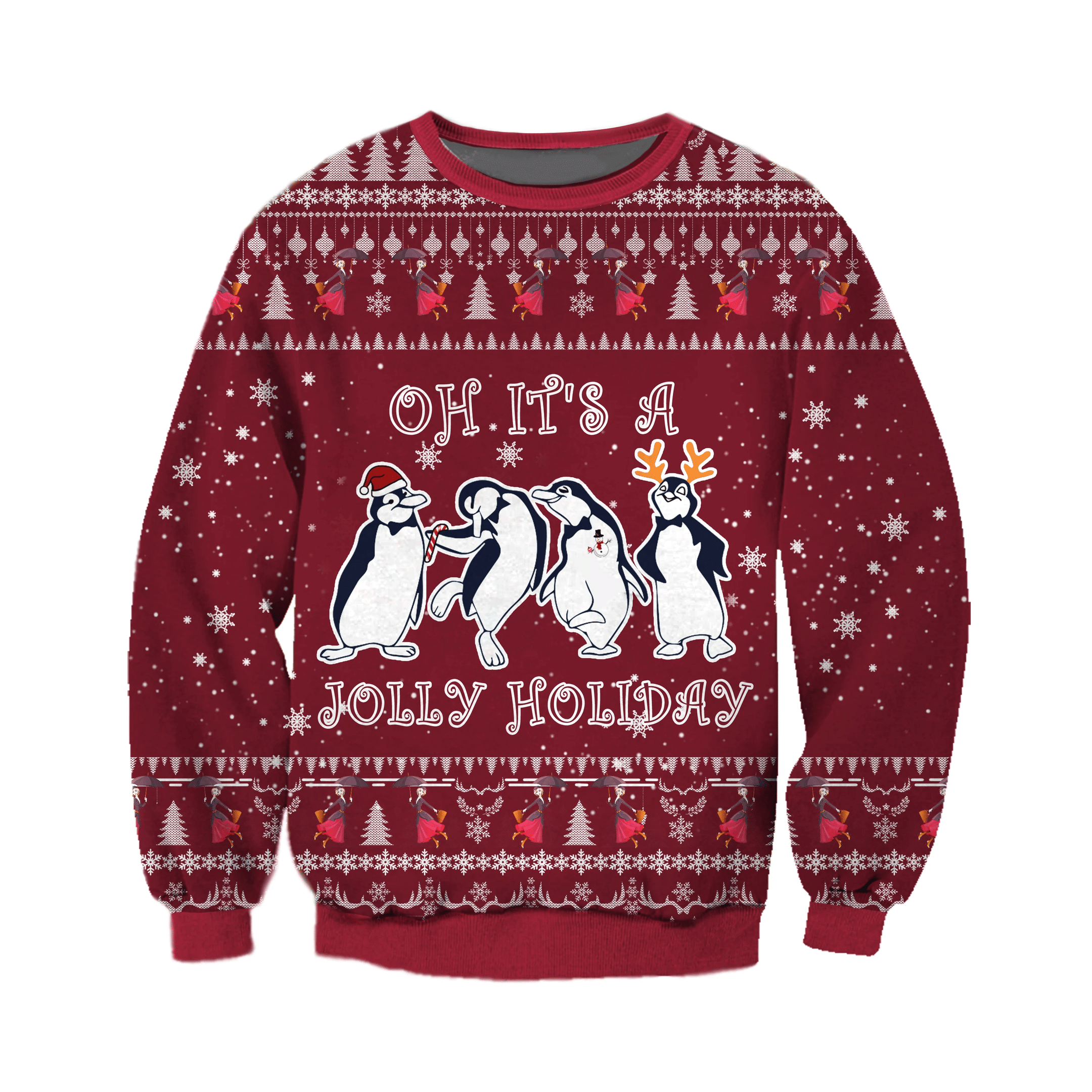 Jolly Holiday Knitting Pattern 3D Print Ugly Christmas Sweater
