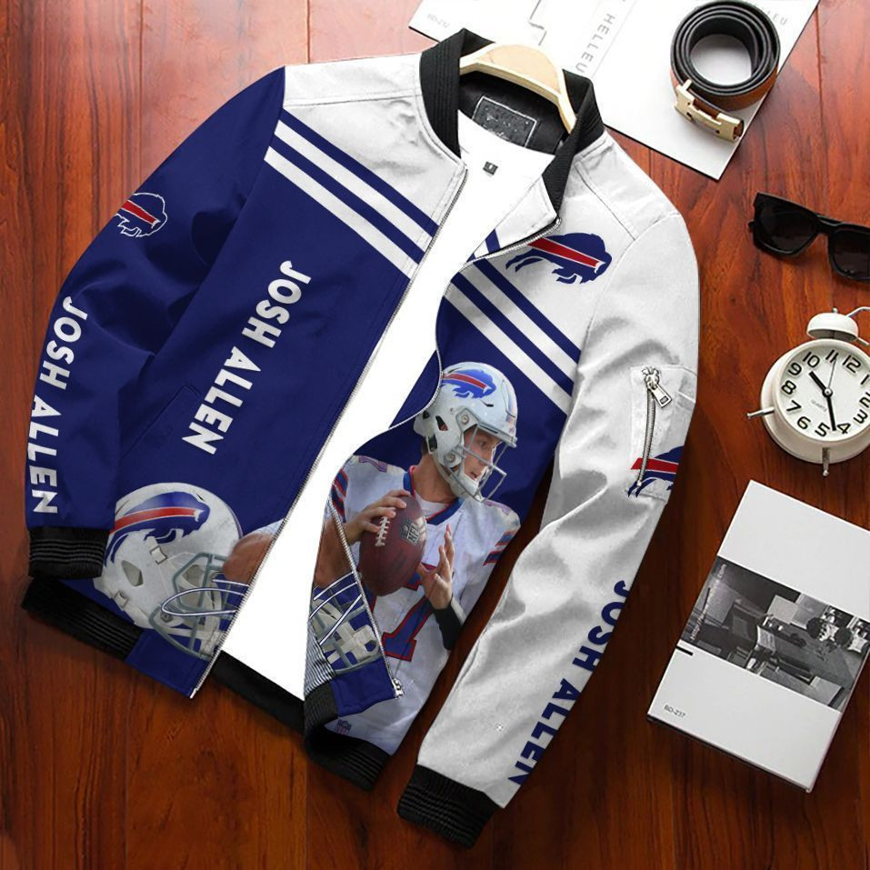 Josh Allen - Buffalo Bills Bomber Jacket | NFL Team Jacket for Men & Women | Football Fan Gift
