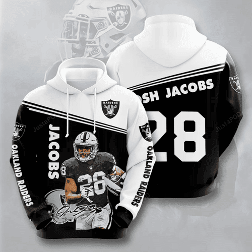 Josh Jacobs Oakland Raiders 3D All Over Print Hoodie & Zip Hoodie