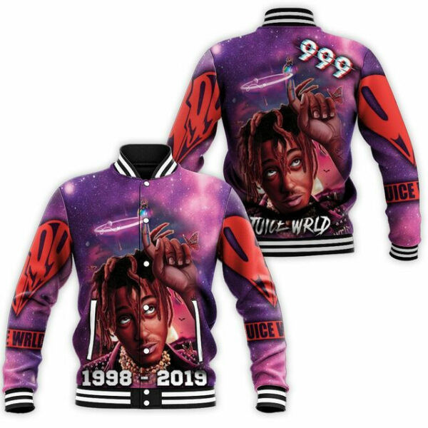 Juice Wrld 999 Angel Ring Legend Never Die Baseball Jacket for Men & Women | Music Fan Gift