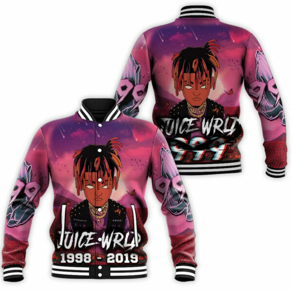 Juice Wrld 999 Legend Never Die Chibi Color Baseball Jacket for Men & Women | Music Fan Gift