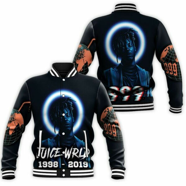 Juice Wrld 999 Rap Hip Hop Neon Style Baseball Jacket for Men & Women | Music Fan Gift