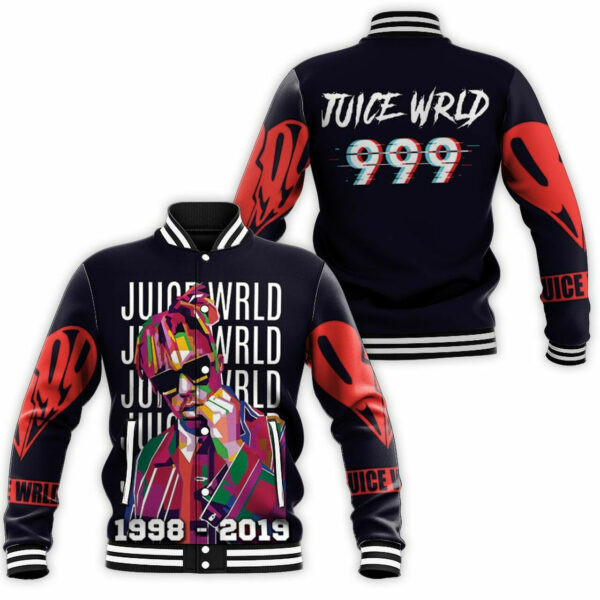 Juice Wrld 999 Sketch Oil Paint Hip Hop Baseball Jacket for Men & Women | Music Fan Gift