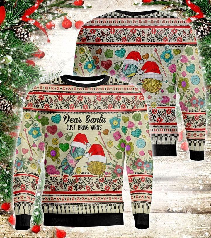 Just Bring Yarns Ugly Christmas Sweater, Perfect Holiday Gift