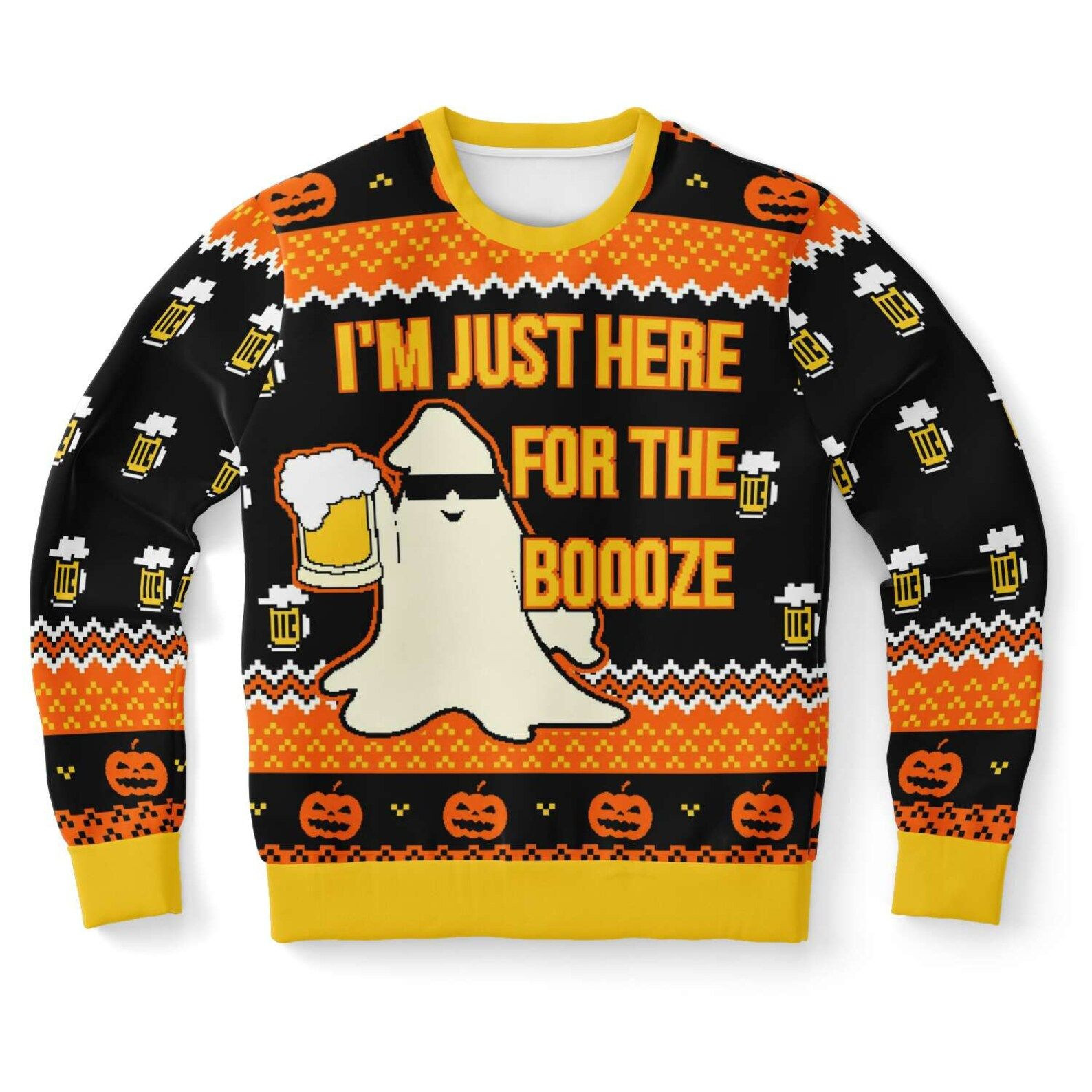 Just Here For The Booze Ugly Christmas Sweater, Perfect Holiday Gift