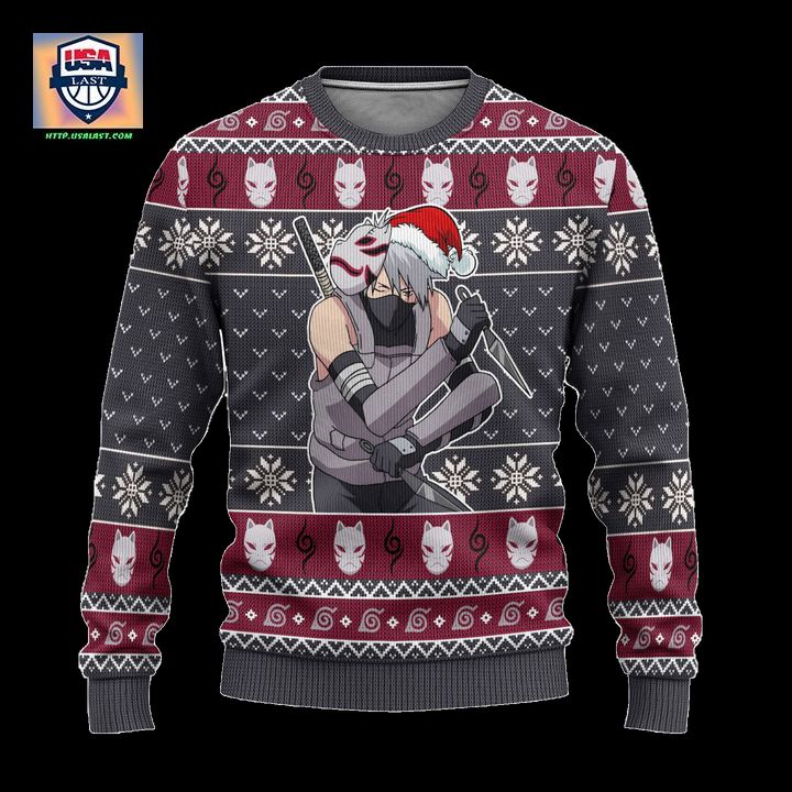 Kakashi Anbu Ugly Christmas Sweater Naruto Anime Xmas Gift