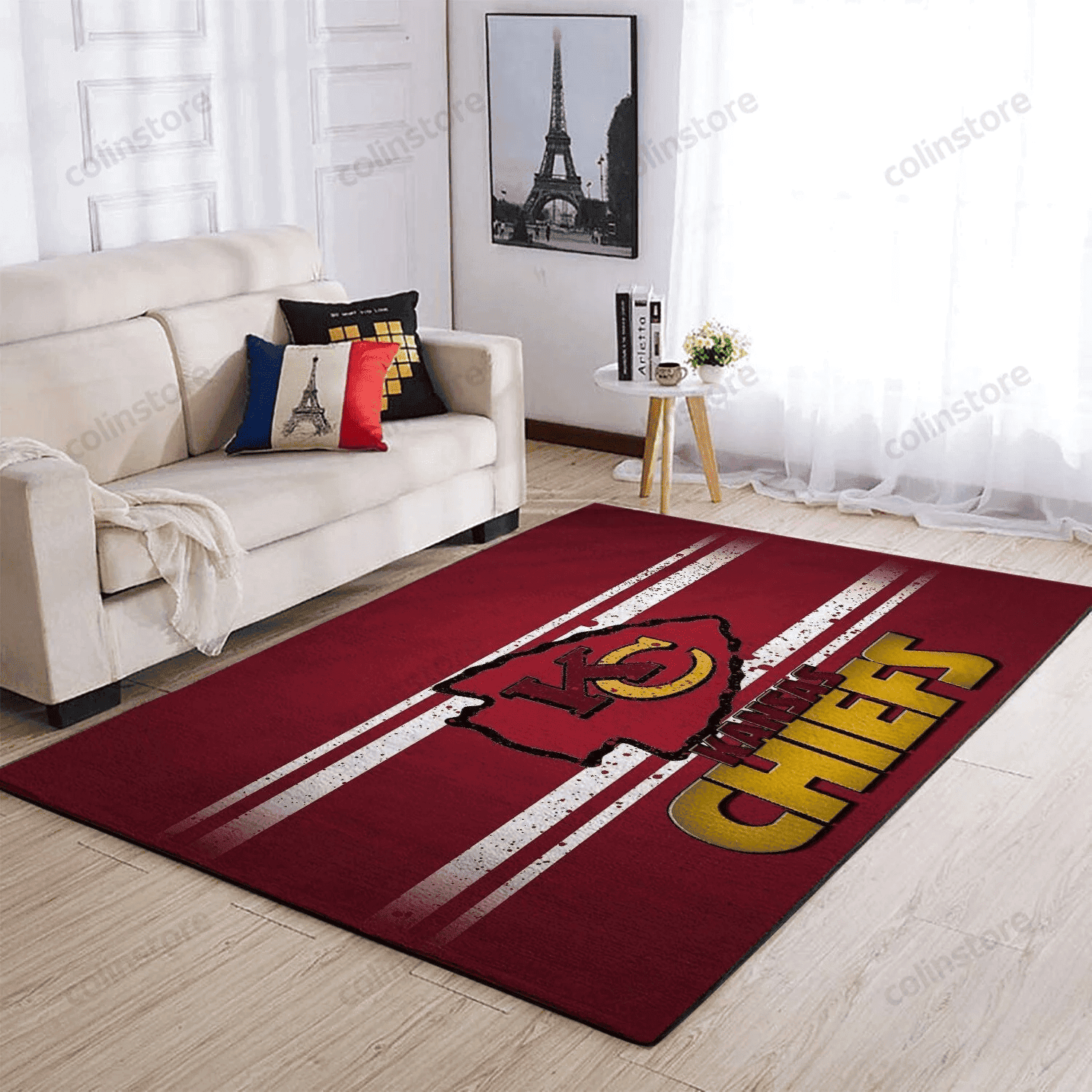 Kansas City Chiefs 3D Rectangle Area Rug – Full Print Carpet For Living Room & Bedroom Home Decor