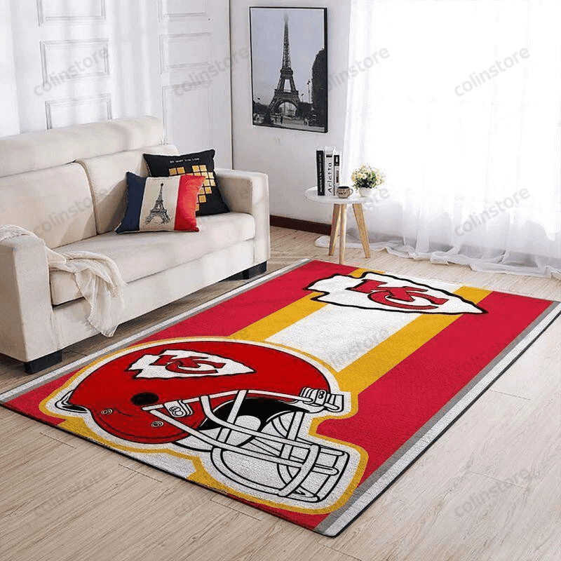 Kansas City Chiefs 3D Rectangle Area Rug – Full Print Carpet For Living Room & Bedroom Home Decor