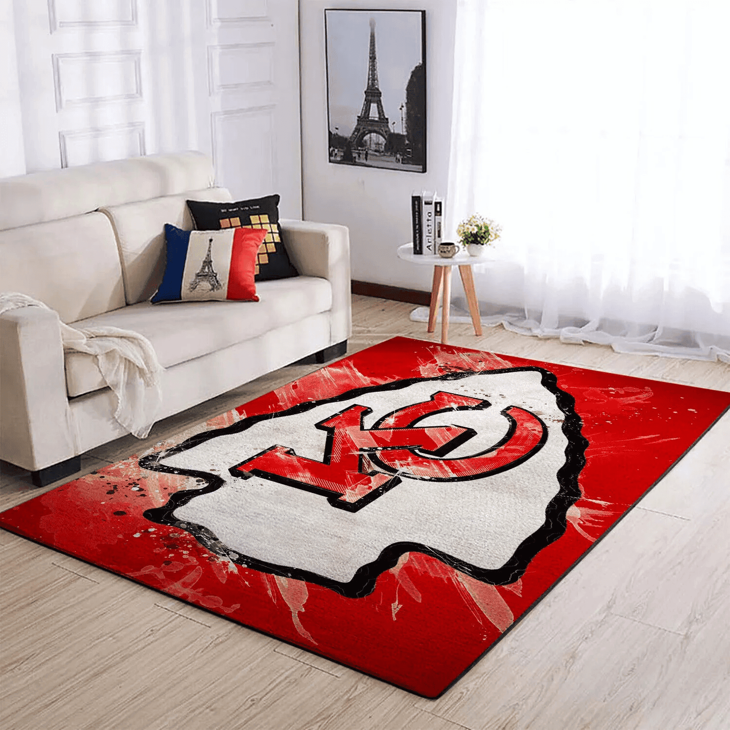 Kansas City Chiefs Anti-skid Rectangle Area Rug – Full Print Carpet For Living Room & Bedroom Home Decor