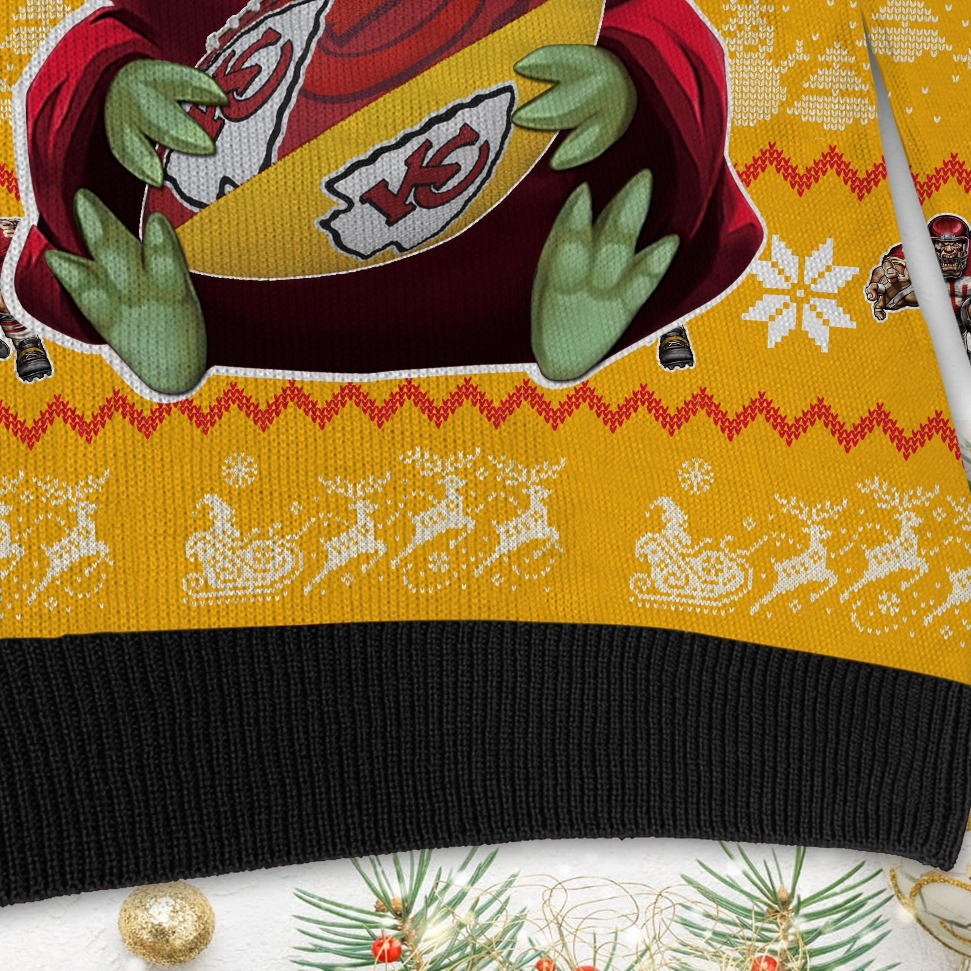 Kansas City Chiefs Baby Yoda Ugly Christmas Sweater, Perfect Holiday Gift - Image 5