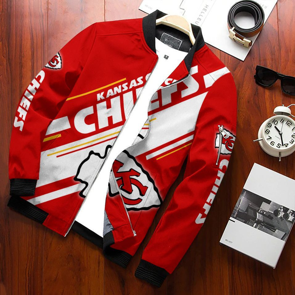 Kansas City Chiefs Bomber Jacket | NFL Team Jacket for Men & Women | Football Fan Gift