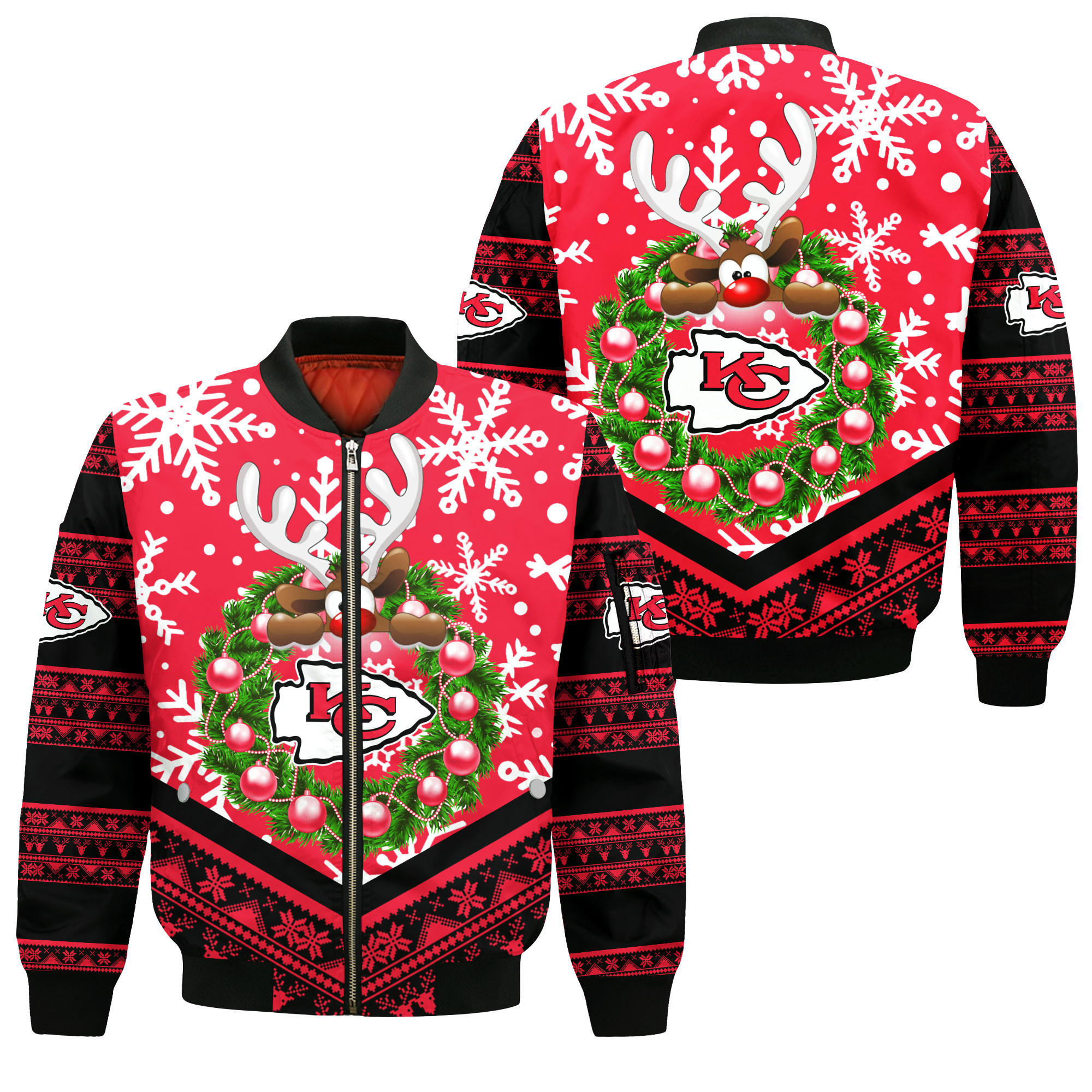 Kansas City Chiefs Bomber Jacket | NFL Team Jacket for Men & Women | Football Fan Gift