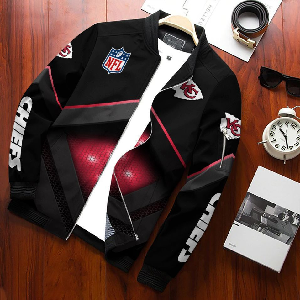 Kansas City Chiefs Bomber Jacket | NFL Team Jacket for Men & Women | Football Fan Gift