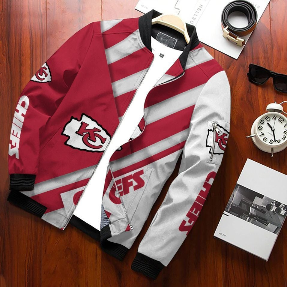 Kansas City Chiefs Bomber Jacket | NFL Team Jacket for Men & Women | Football Fan Gift
