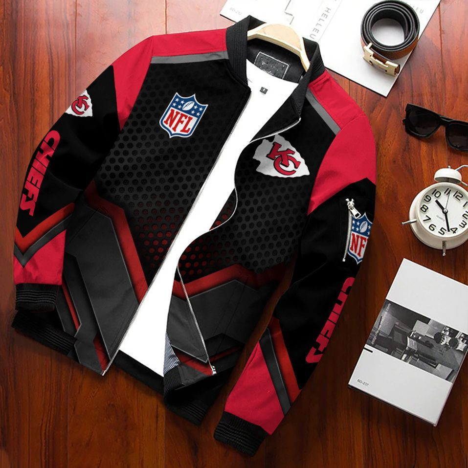 Kansas City Chiefs Bomber Jacket | NFL Team Jacket for Men & Women | Football Fan Gift