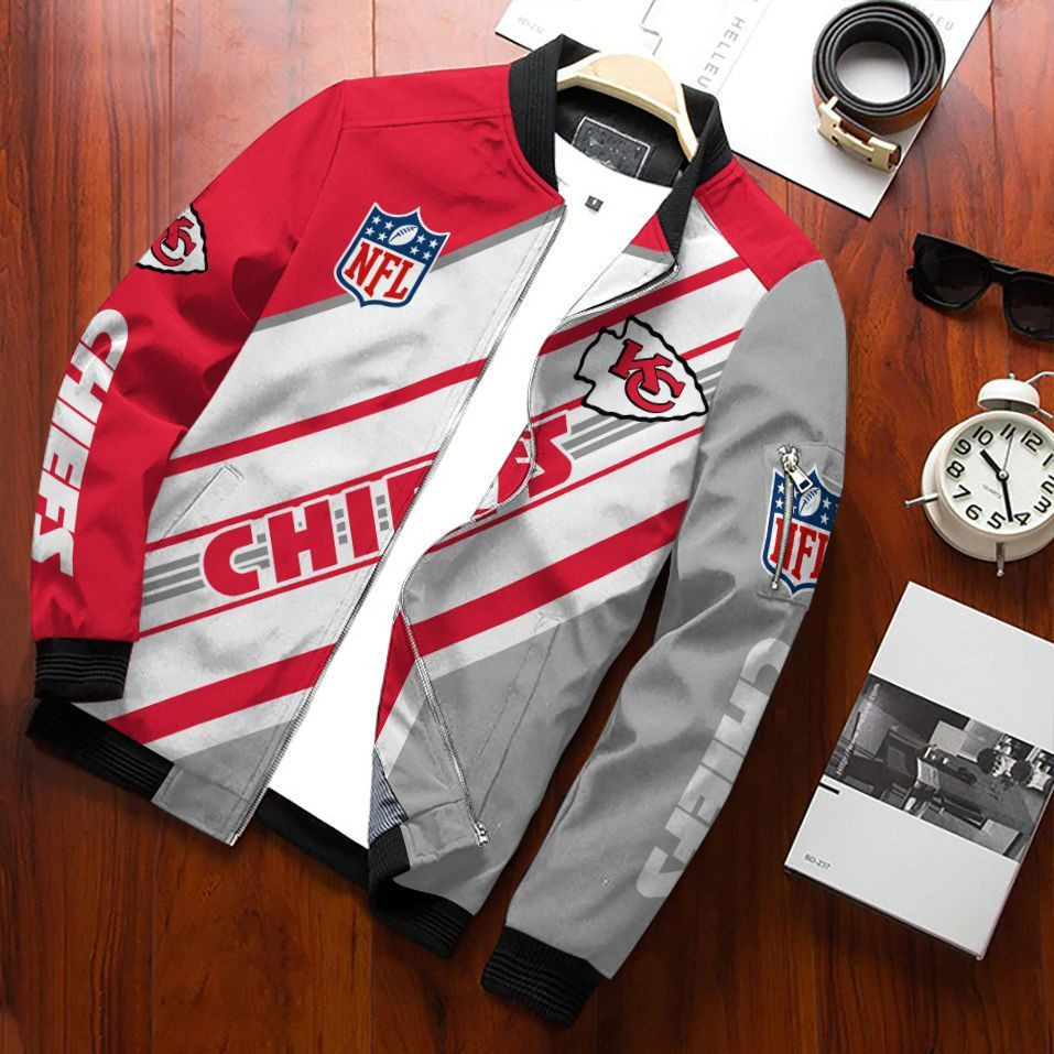 Kansas City Chiefs Bomber Jacket | NFL Team Jacket for Men & Women | Football Fan Gift