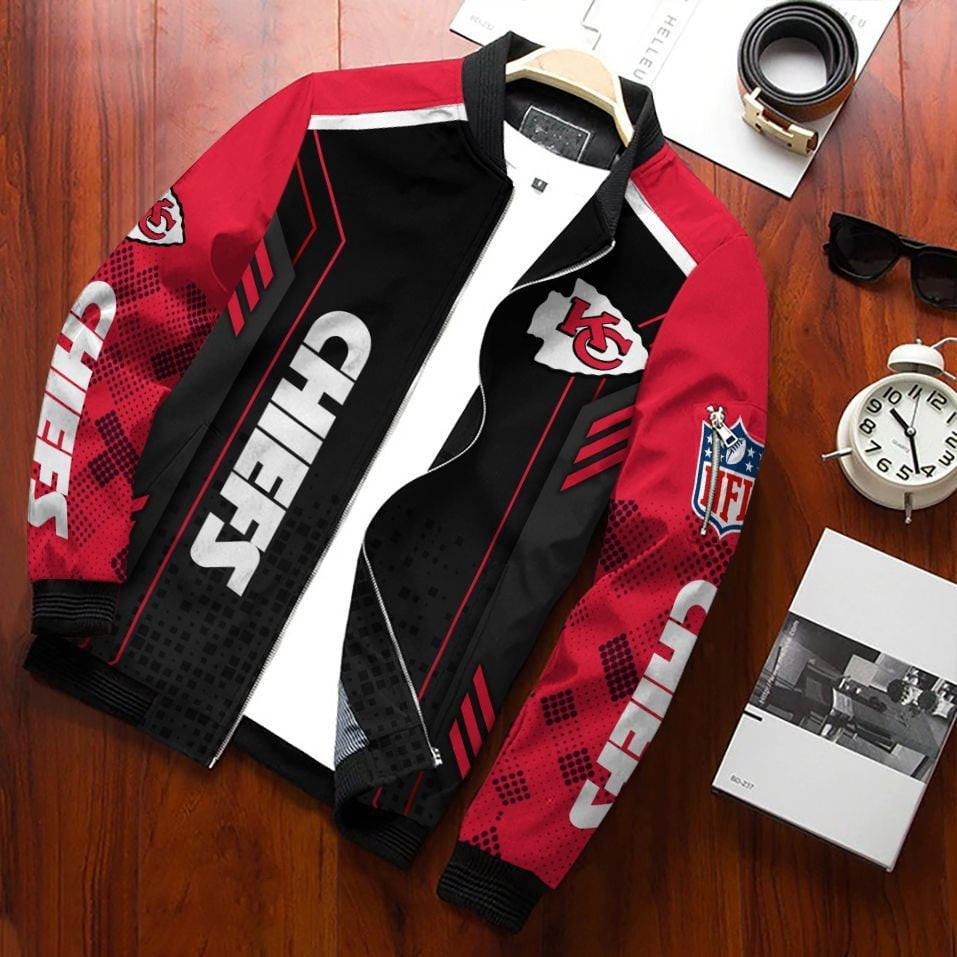 Kansas City Chiefs Bomber Jacket | NFL Team Jacket for Men & Women | Football Fan Gift