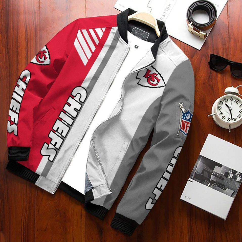 Kansas City Chiefs Bomber Jacket | NFL Team Jacket for Men & Women | Football Fan Gift