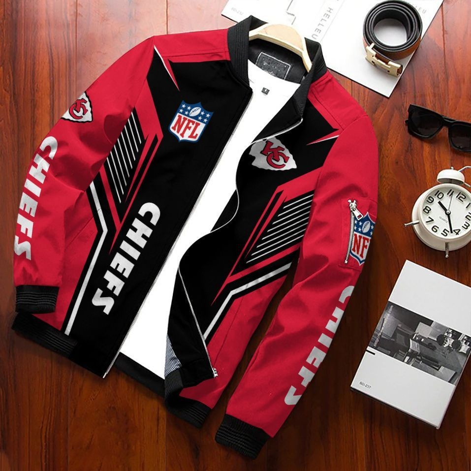 Kansas City Chiefs Bomber Jacket | NFL Team Jacket for Men & Women | Football Fan Gift