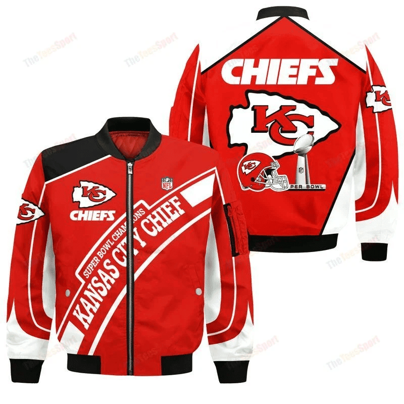 Kansas City Chiefs Bomber Jacket | NFL Team Jacket for Men & Women | Football Fan Gift